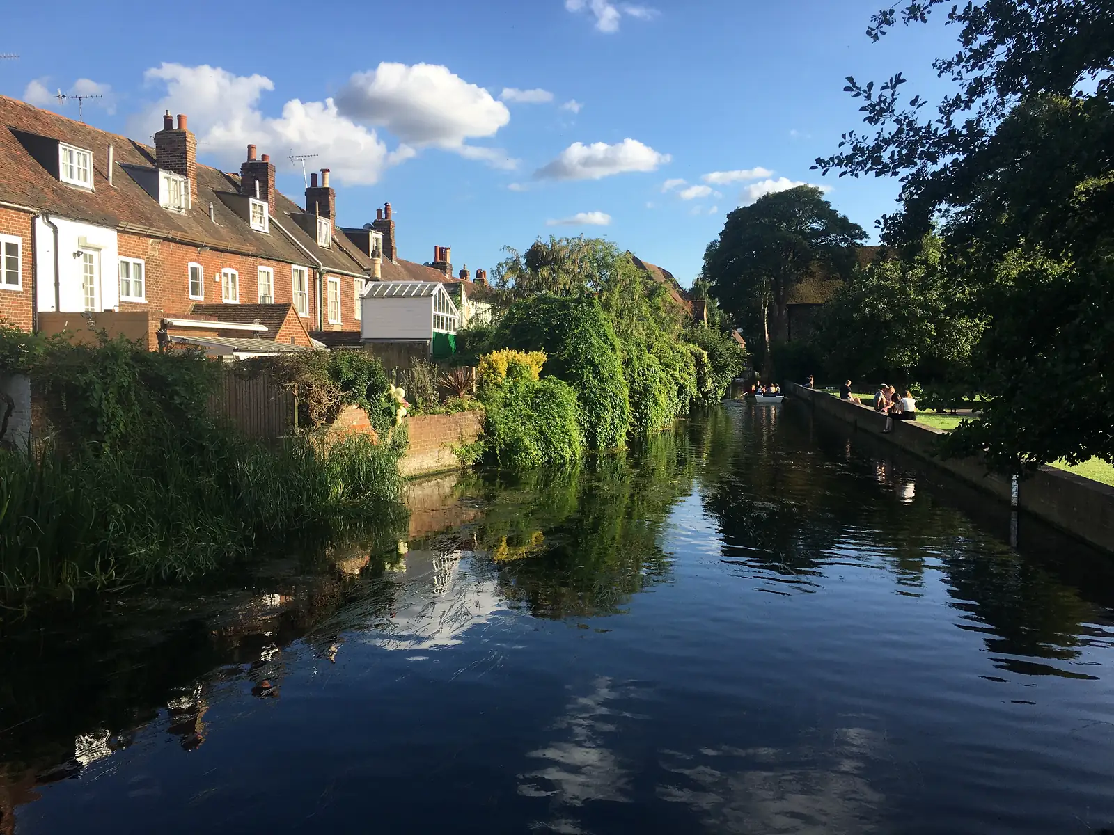 A river and the back of houses in Canterbury